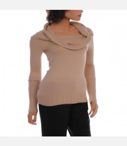 Cable Knit Cowl Neck Sweater