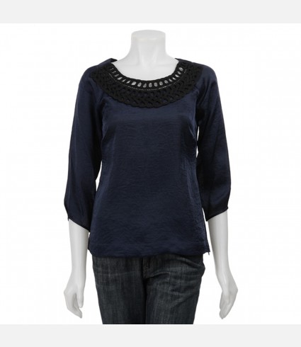 BCBGeneration 3/4-sleeve Loop Trim Top