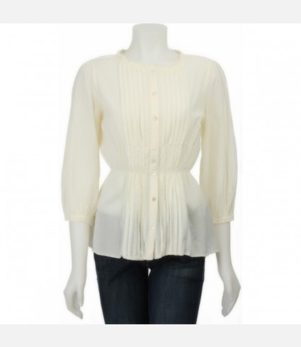 Jeans 3/4 Sleeve Ruched Shirt