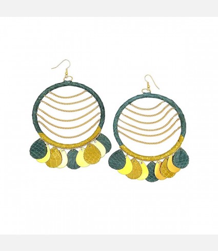 Dreamcatcher Teardrop Hoop Earrings