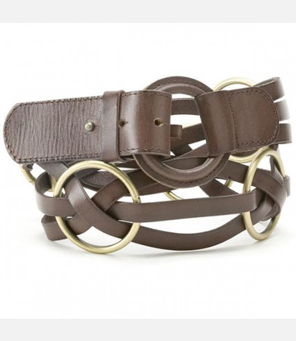 Sliced Leather Belt with Rings