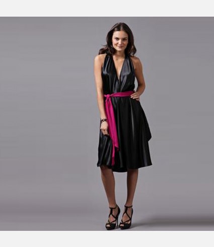 Raina Satin Trapeze Dress