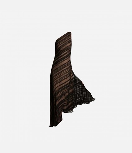 Pintucked One-Shoulder Dress