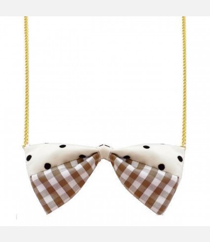 Brown Gingham Necklace
