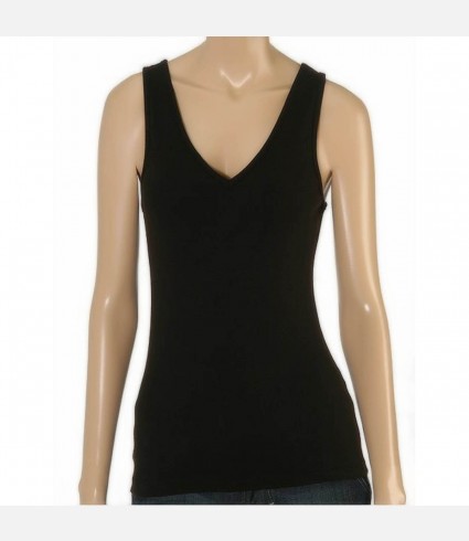 Cotton Knits Deep V- Neck Tank