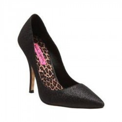 Ice Glitter Black Stiletto Pumps