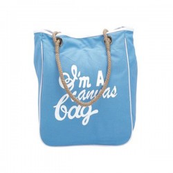 Blue Canvas Shopping Bag