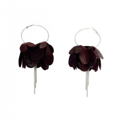 Droop Petal Hoop Earrings with Chain