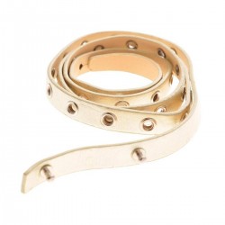 Metallic Gold Skinny Grommet Belt