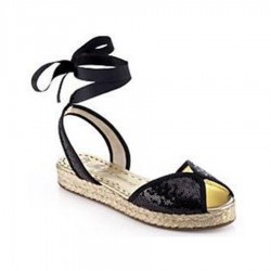 Black Sequin Lindie Flats