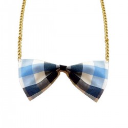 Blue Checkered Necklace