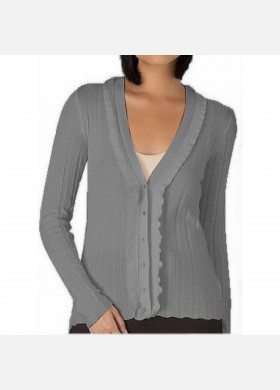 Ribbed Ruffled Cardigan