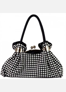 Black Checke Red Retro Bag