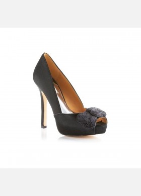 Kody Black Peep-Toe Pump