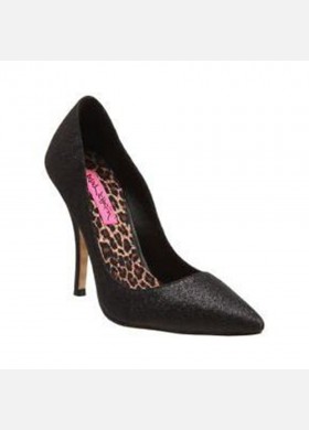 Ice Glitter Black Stiletto Pumps