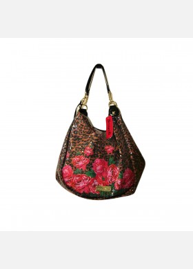 Glamour Girl Cheetah Roses Hobo Bag