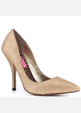 Ice Glitter Gold Stiletto Pumps