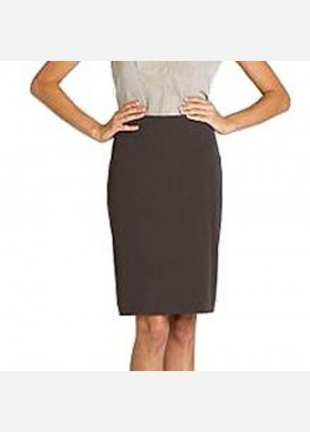 Mushroom Stretch Twill Pencil Skirt