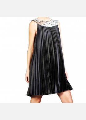 Black Pleated Cocktail Dress