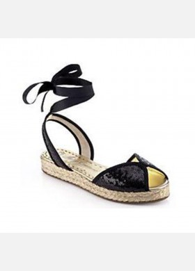 Black Sequin Lindie Flats