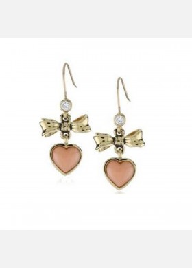 E-Coral Bow Drop Earrings