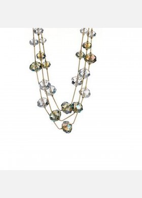 New York Necklace Rainbow Bead Illusion Necklace