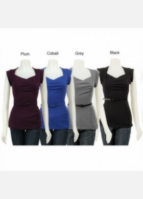 Ponte Cap Sleeve Top