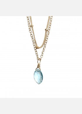 Blue Quartz Drop Necklace
