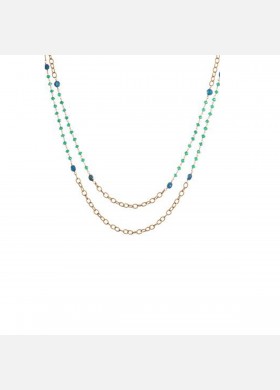 Double Rope Green Onyx Necklace
