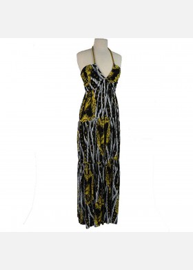 White/ Gold Pattern Dress