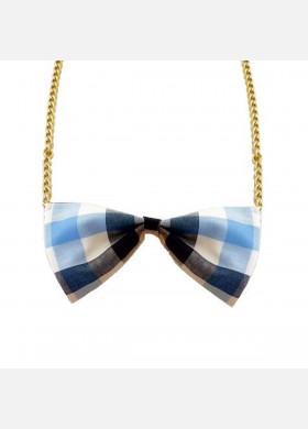 Blue Checkered Necklace